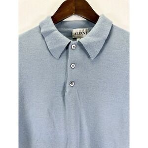 Alfani Sweater Large Adult Light BlueExtra Fine Merino Wool Knit Pullover Mens L